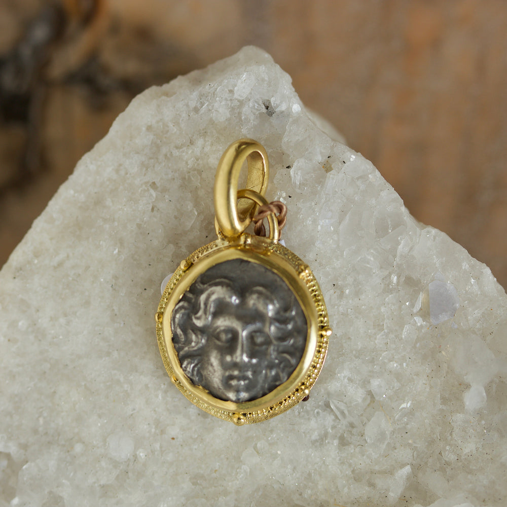Ancient Greek Helios Hemidrachm Pendant Rhodes 300 to 150 BC