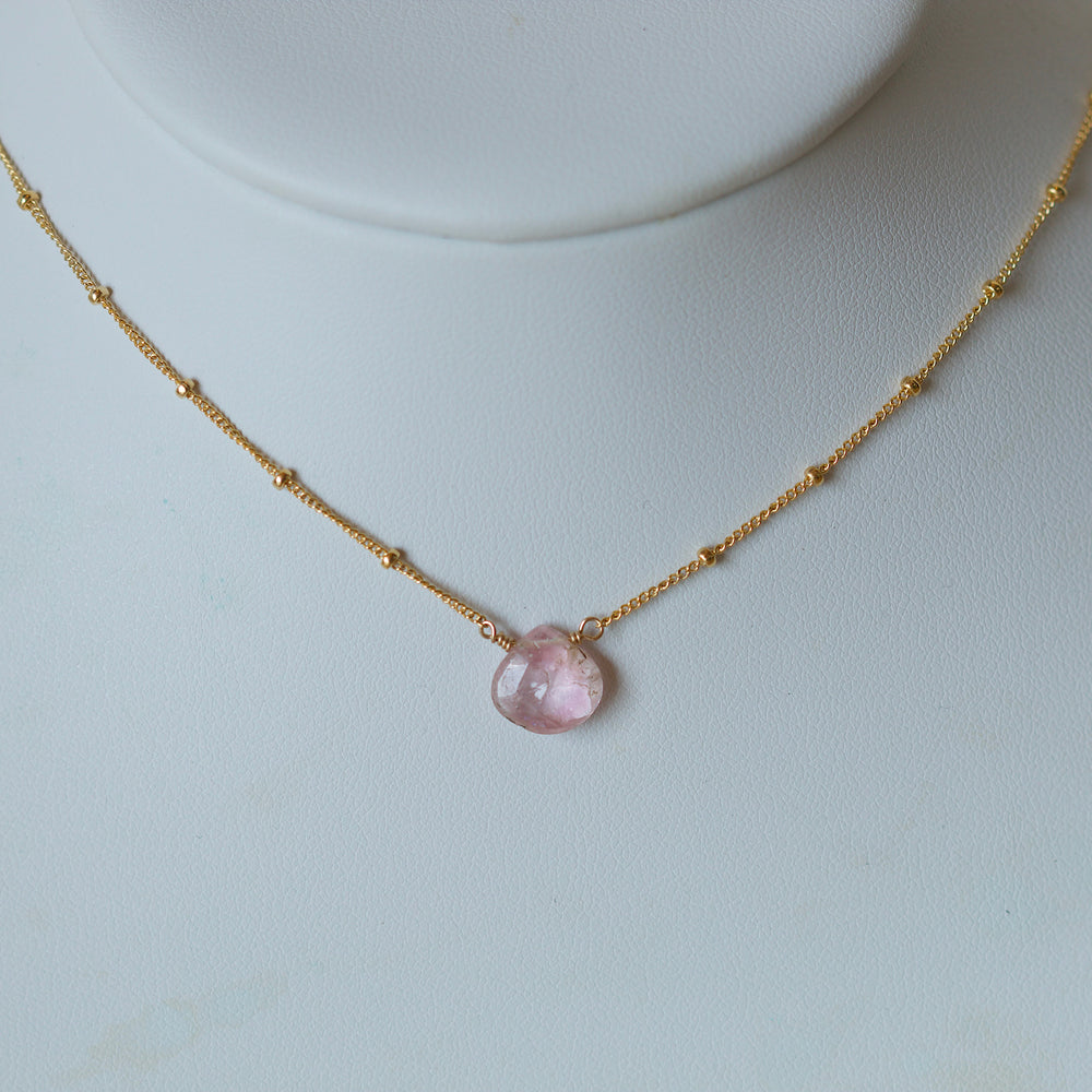 Solus Necklace - Pink Tourmaline - Light Pink