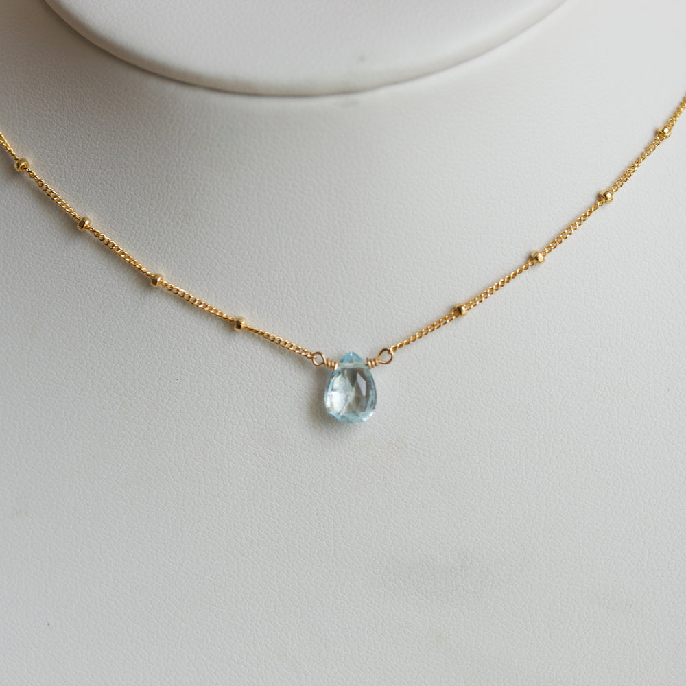 Solus Necklace - Swiss Blue Topaz
