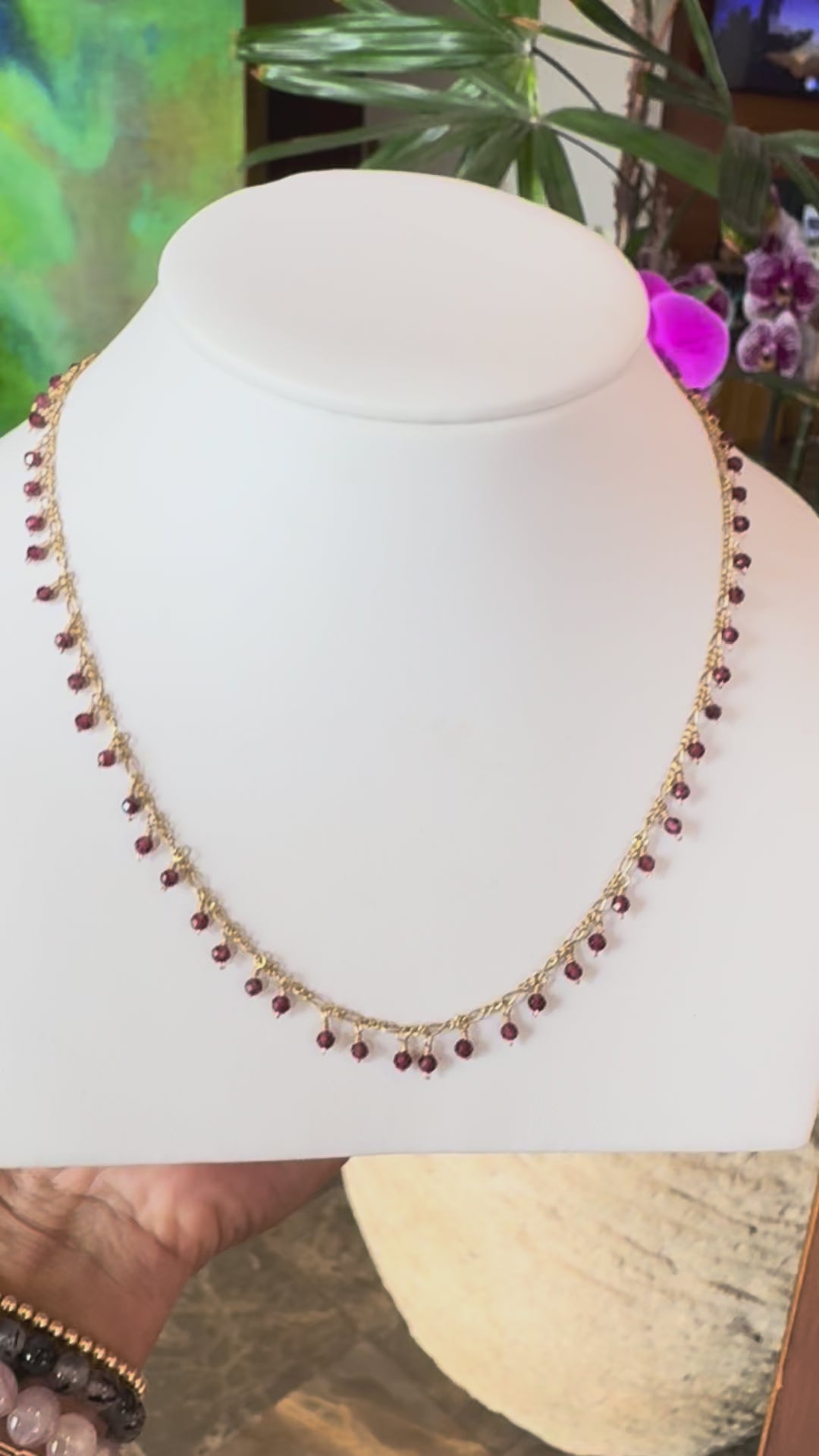 Garnet - Callista Fringe Necklace