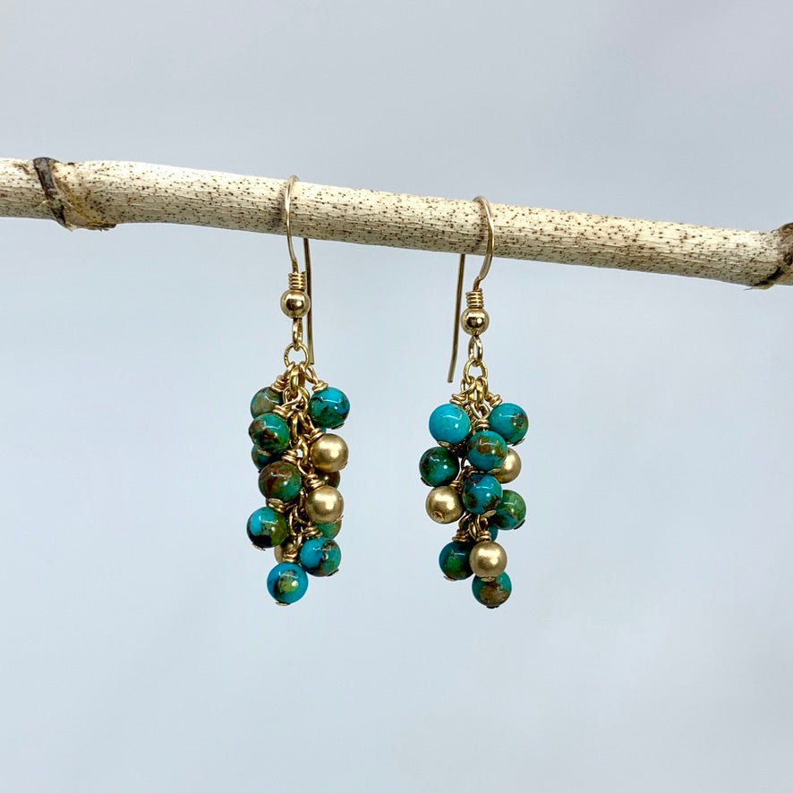
                
                    Load image into Gallery viewer, Turquoise Uva Earrings
                
            