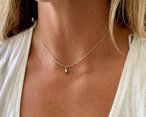 Tahitian Keshi Exi Stone Necklace - Labradorite