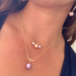 Pink Edison Pearl Slider Necklace
