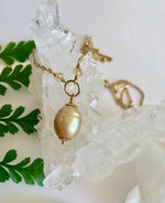 Golden South Sea Pearl + Citrine Accent Necklace