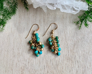 
                
                    Load image into Gallery viewer, Turquoise Uva Earrings
                
            
