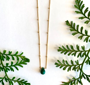 Single Stone Necklace - Emerald