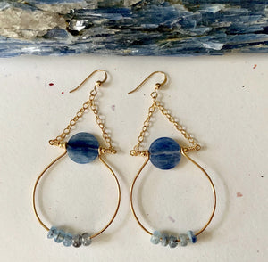 
                
                    Load image into Gallery viewer, Mighty Aphrodite Earrings - Kyanite - Water Element Creations
                
            