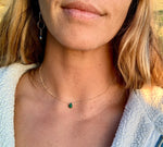Single Stone Necklace - Emerald