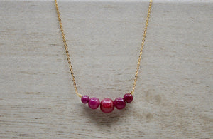 Ruby Short Necklace - 5 stone