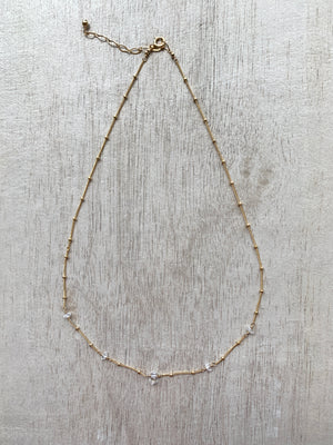 Herkimer Diamond Pente Necklace